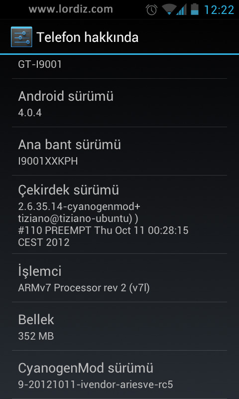 Ss Rc5 Samsung Galaxy S Plus i9001 İçin İvendor Android 4.0.4