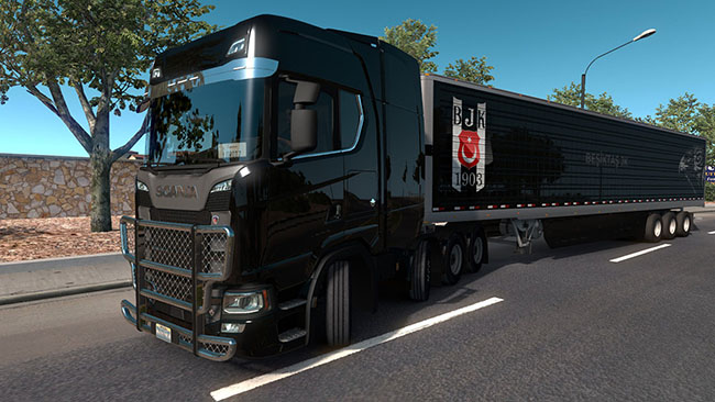 american truck simulator besiktas dorse kaplamasi American Truck Simulator için Beşiktaş JK Dorse Kaplaması