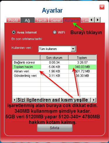 avea2 Türk Telekom Usb Modem Kota Sorgulama