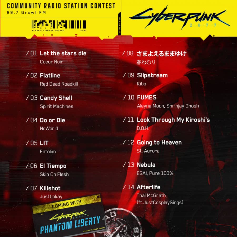 cyberpunk2077 growlfm songs Cyberpunk 2077 "GrowlFM" Müzik Yarışmasının Kazananları Açıklandı!