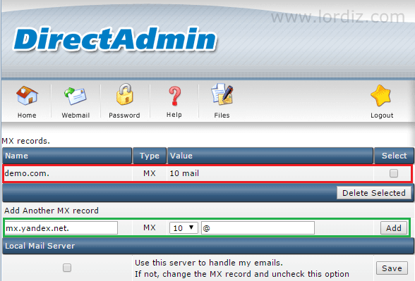 direct admin mx2 zps7puyyp06 - Direct Admin Panele Yandex Mx Kaydı Ekleme
