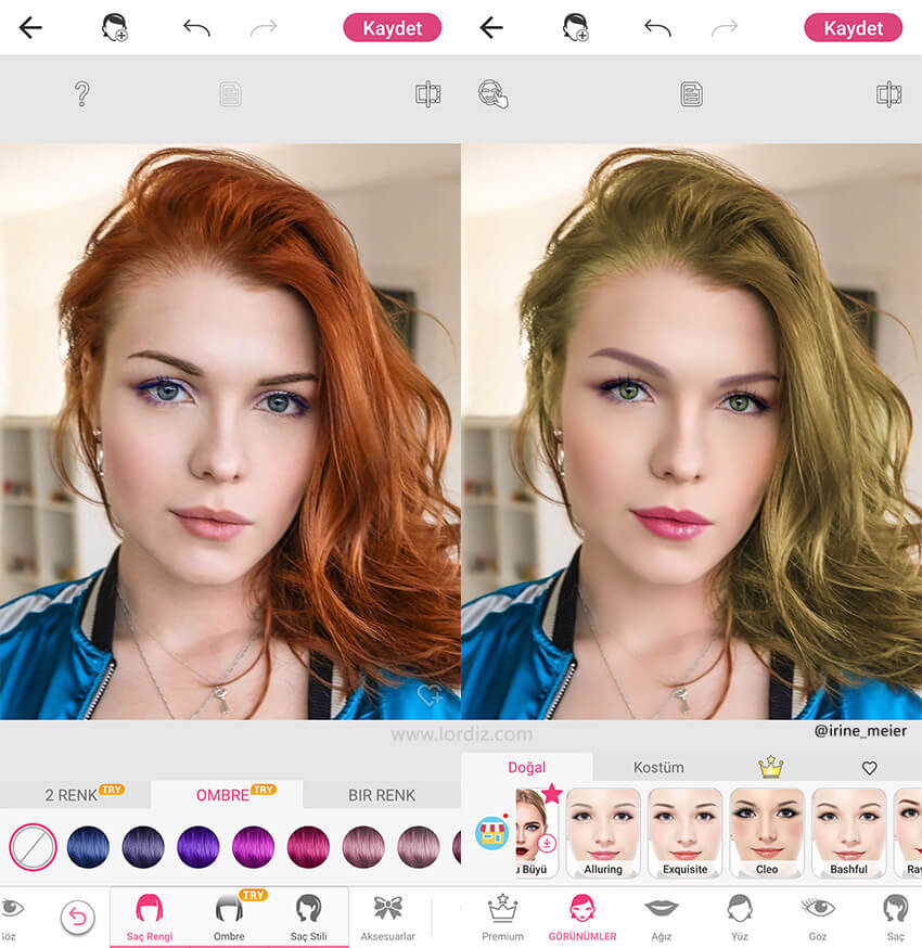 makyaj sac degistirme uygulamasi - Makyaj ve Saç Rengi Değiştirme Uygulaması "YouCam Makeup"