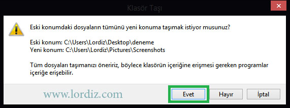 screenshot folder 8 zps374964c7 Windows 8'de Ekran Görüntüsü Konumunu Değiştirme