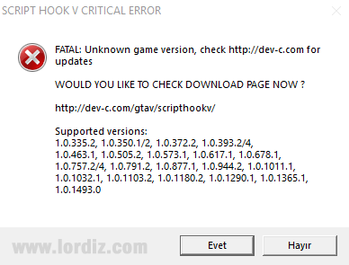 scripthookv critical error - GTA5; Script Hook V - Critical Error "Unknown Game Version"