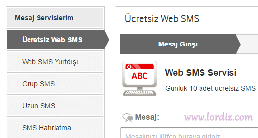 sms menu2 zpsdyp8n7z6 - Vodafone Web ile Vodafone içi Günlük 10 Ücretsiz Sms