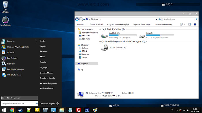 Windows 7 için Ücretsiz Windows 10 Teması