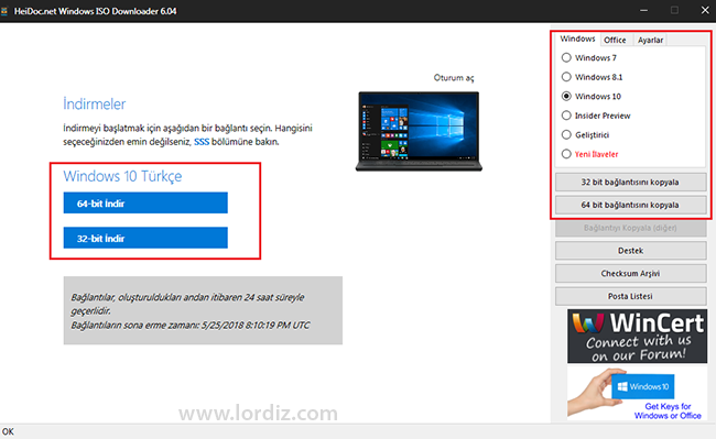 windows iso indir2 - Yasal Windows ve Office İso İndirme Yazılımı "HeiDoc"