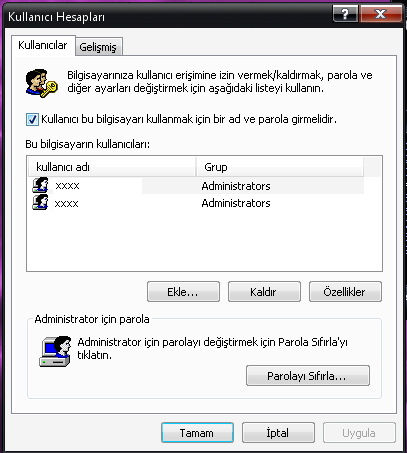 windowsxp 3 Windows Xp Oturum Açma Ekranını Kaldırma