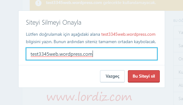 wp sil2 Wordpress.com Ücretsiz Blog Sitesi Nasıl Silinir?